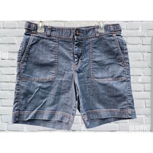 Dockers Womens Shorts Size 12 Blue Denim Mid Rise Curvy Utility Walking
